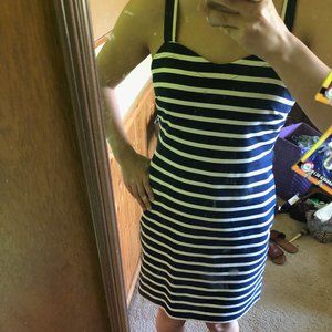 Old Navy Blue and White Striped Dress Medium